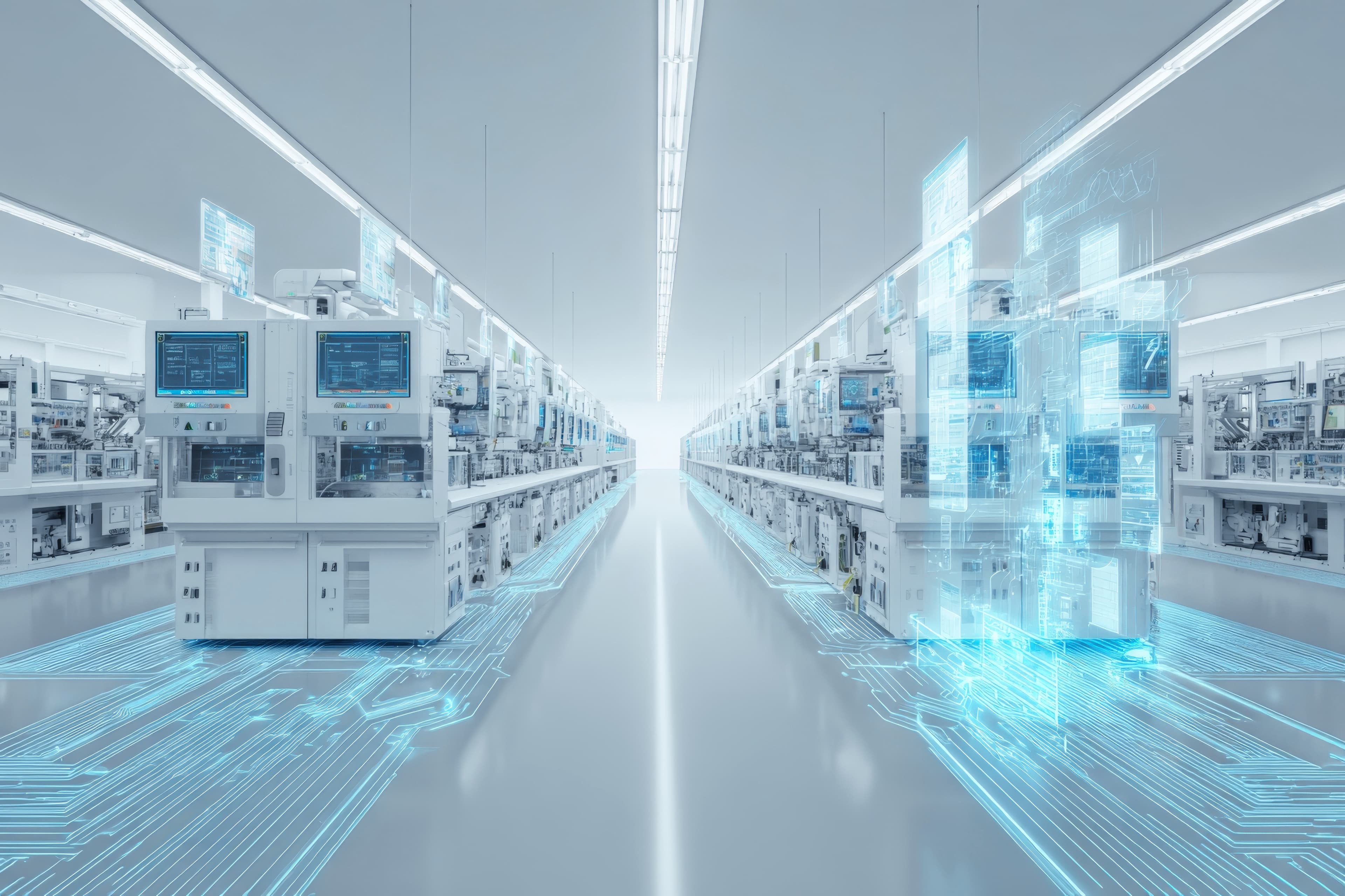 Semiconductor manufacturing facility with digital twin overlay